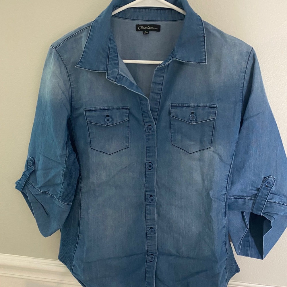 Button down denim shirt